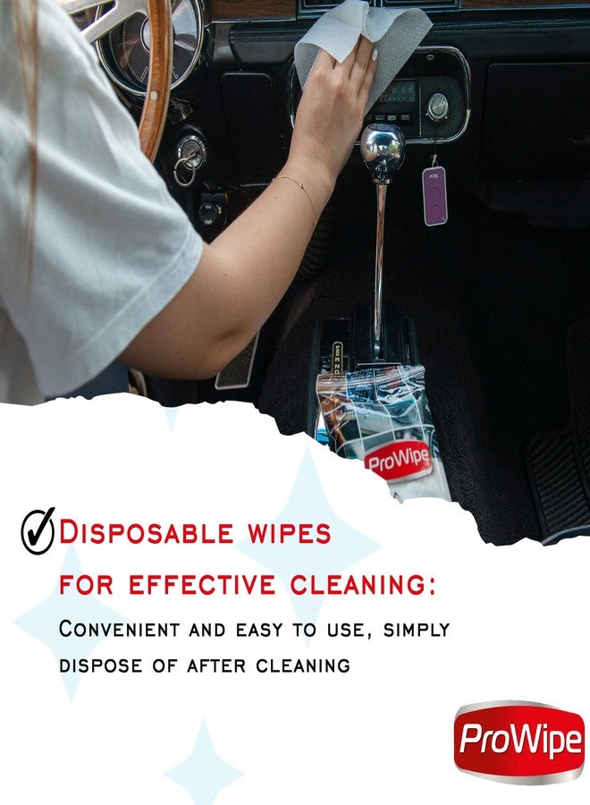 Prowipe Car Cleaning Wipes - Car Interior Cleaner, Dashboard Cleaner, 1x40 Count Residue-Free Wipes for Interior Surfaces, From Dashboard to Leather Seats, Must Have Accessories - Image 4